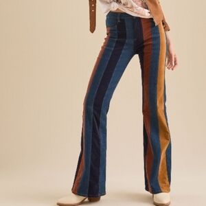 Altar'd State Daisy Suede Flare Jeans Women's 26 NWT New 70s Retro